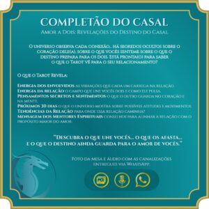 Entenda o presente, desbloqueie o futuro e alinhe o amor de vocês.